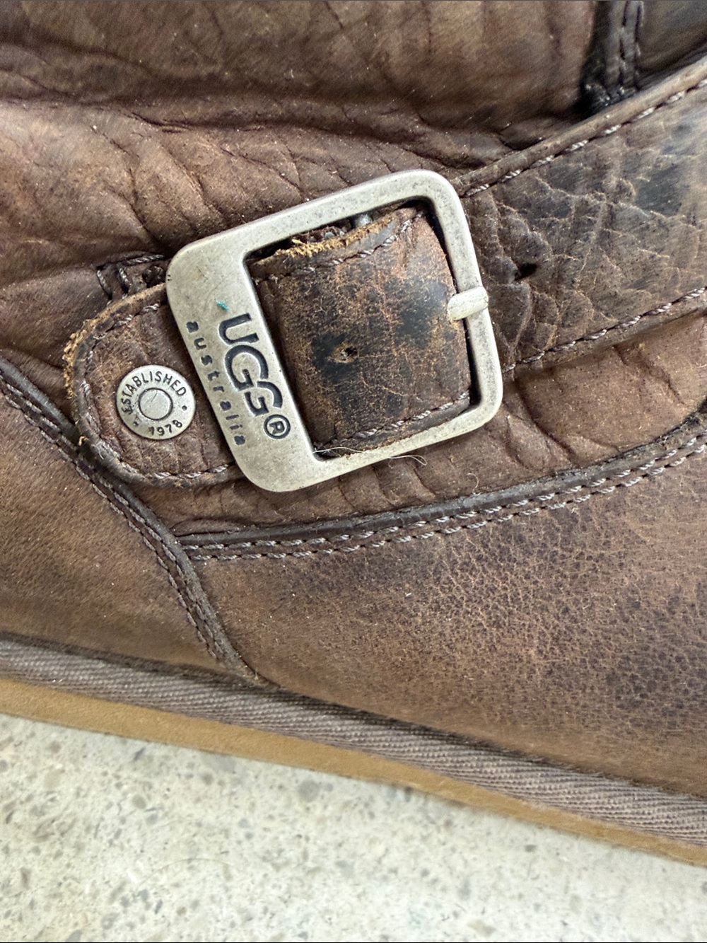 UGG Brown Leather Winter Boot - Picture 2 of 5